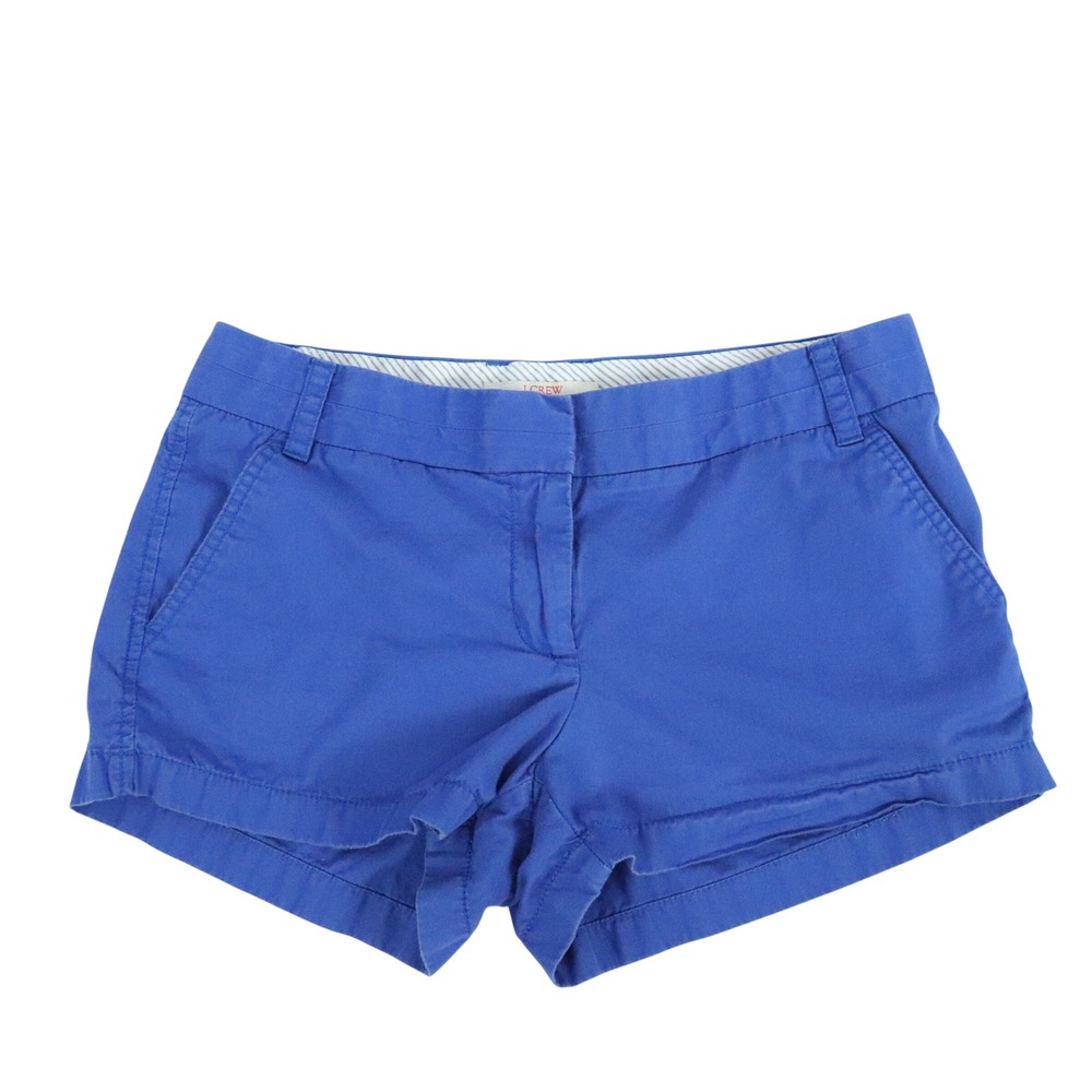 J.Crew Bright Blue Chino Shorts Broken-In 100% Cotton Casual Size 6